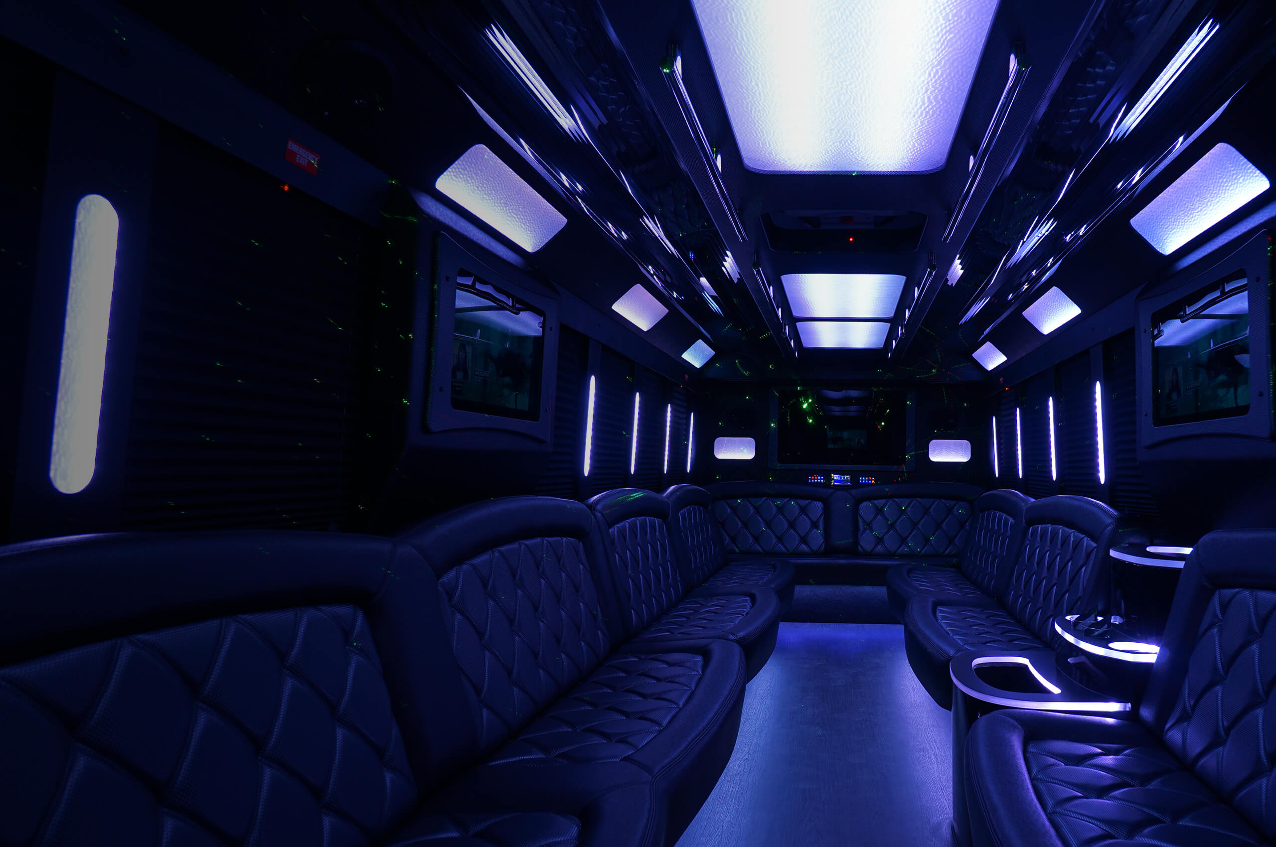 inside the limo bus